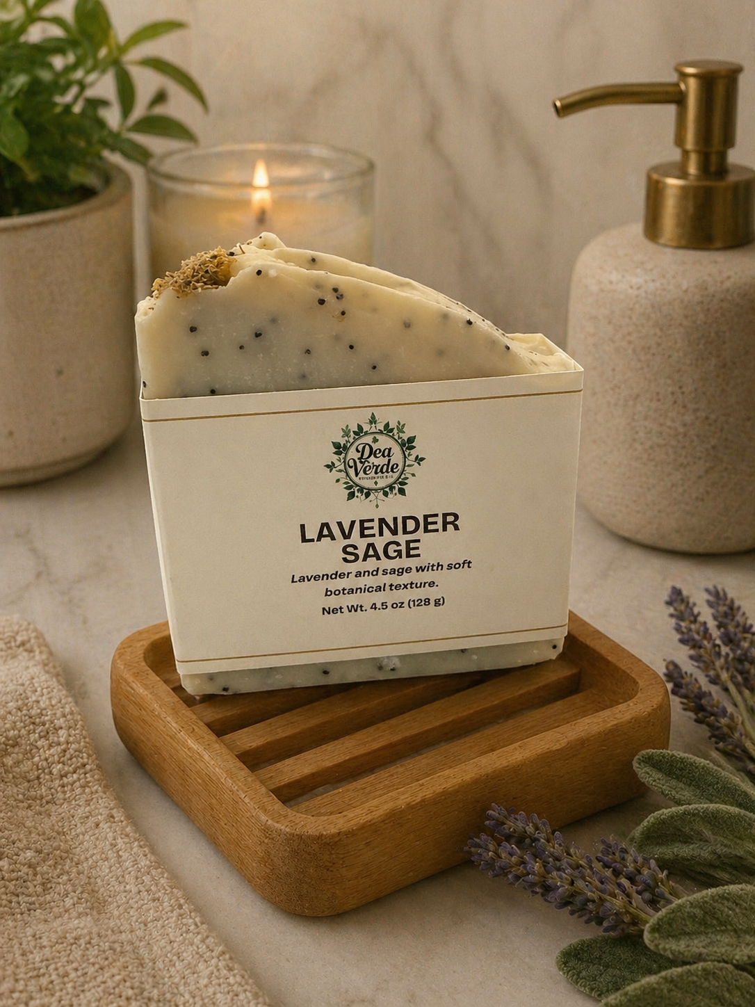 Lavender Sage Exfoliating Handcrafted Soap